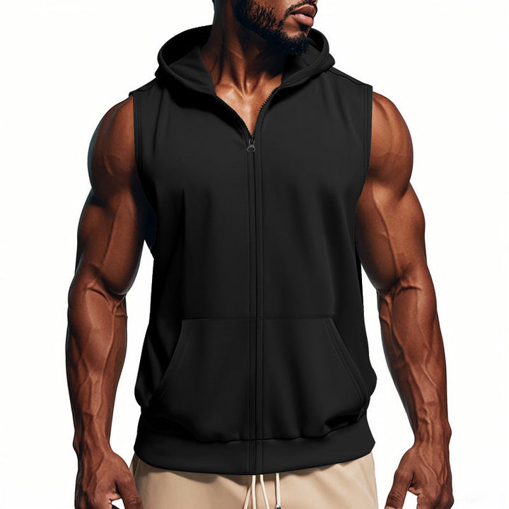 Men's Full-Zip Hooded Vest for Active Style & Comfort