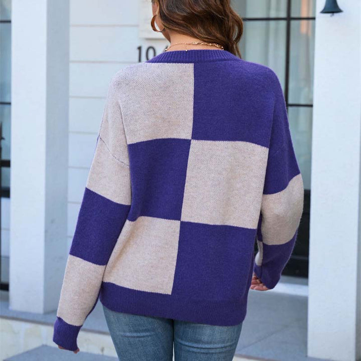 Casual Checkered Pullover