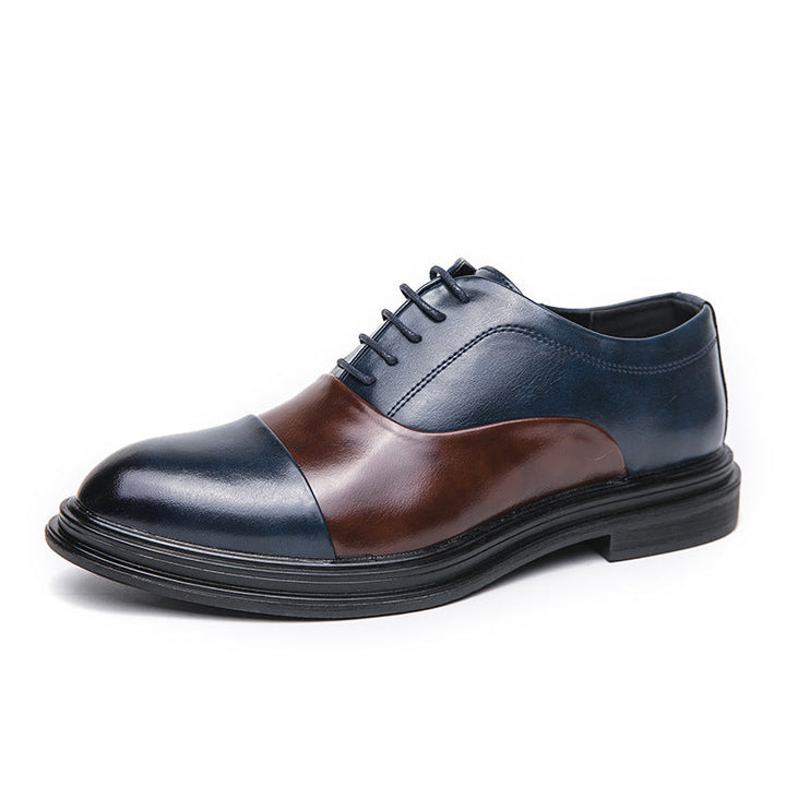 Men's Cap-Toe Derby Shoes with Lace-Up Closure