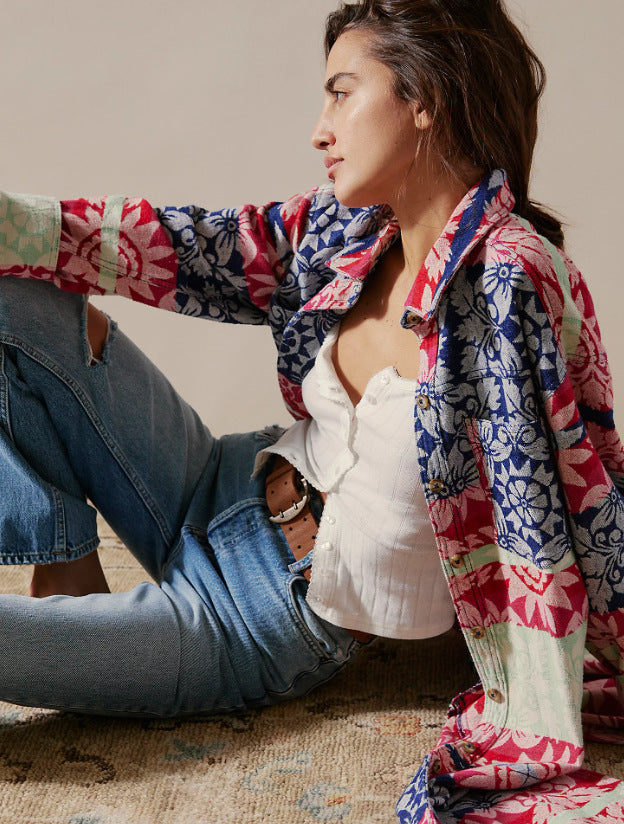 Ladies Cotton Pattern Shirt EB