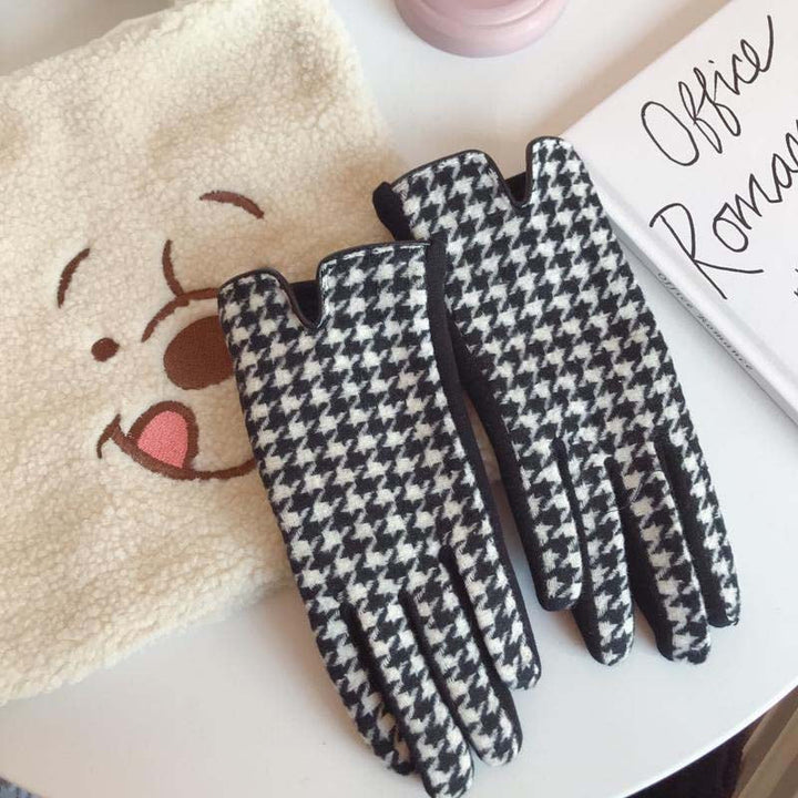 Vintage Plaid Warm Gloves