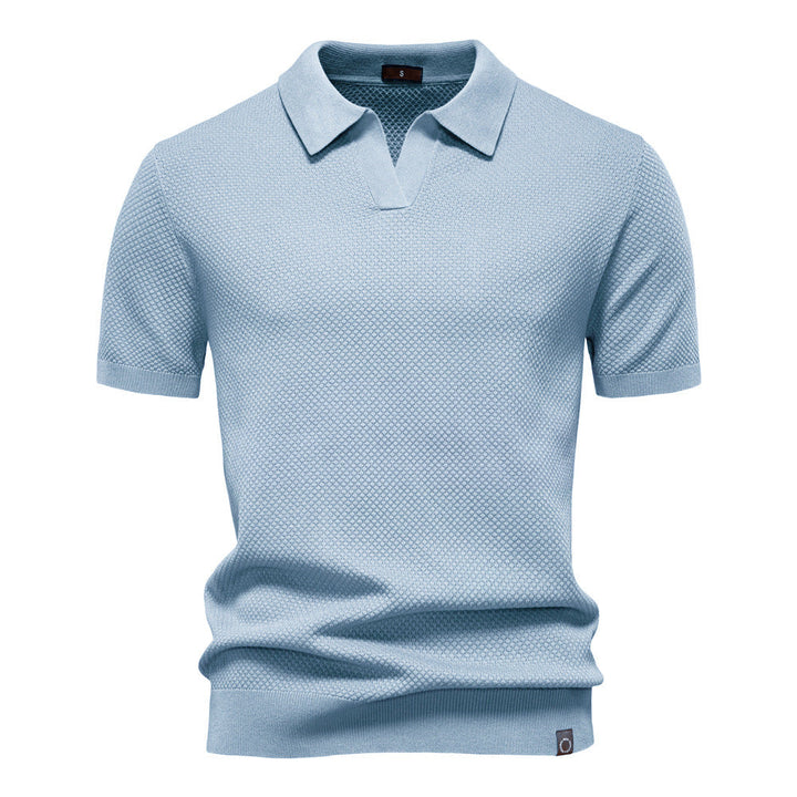 Men's Structured Polo with Modern Open Collar