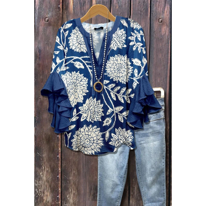 BLOUSE WITH RUFFLES FOR WOMEN