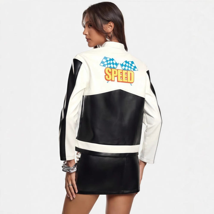 Ladies' Biker Jacket in Racing Style EB