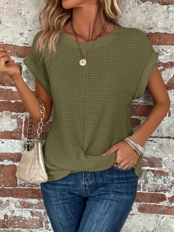 Tegan – Waffle Knit Casual Tee
