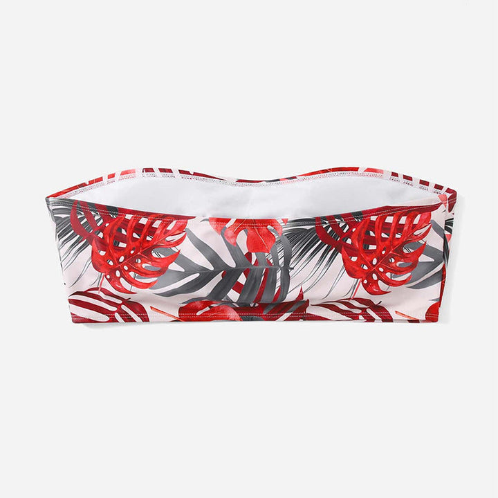 Women's Bandeau Bikini Top with Vibrant Floral Pattern EB
