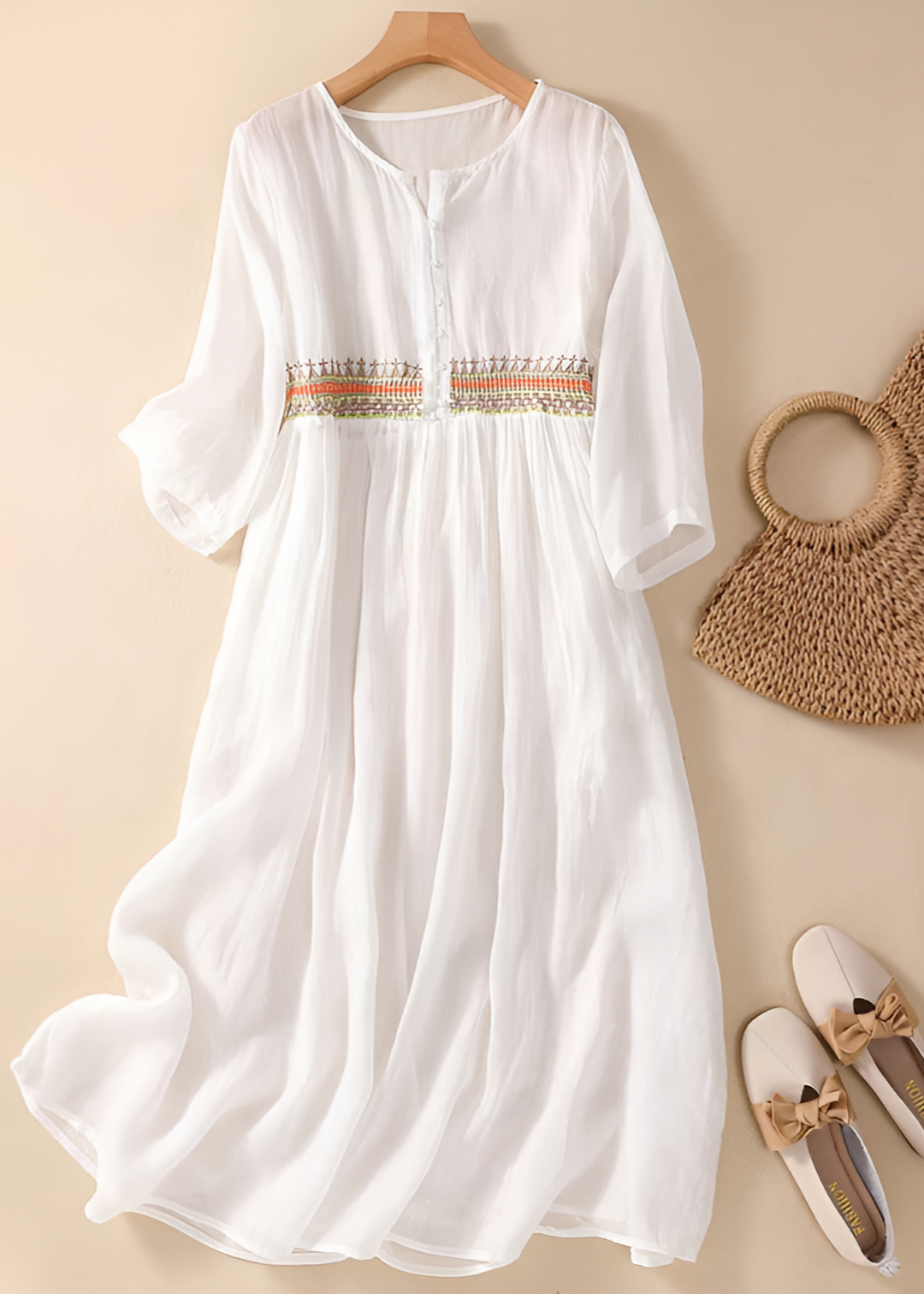 Lina Embroidered Dress - Elena Harper