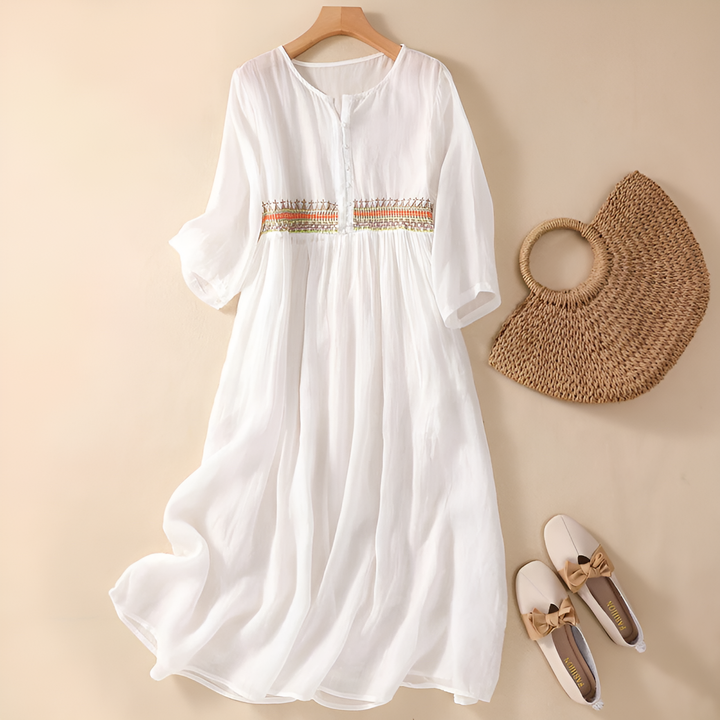 Lina Embroidered Dress - Elena Harper