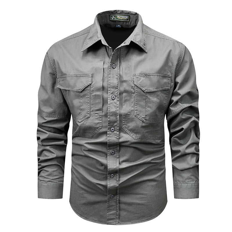Men's Long Sleeve Field Shirt with Chest Pockets
