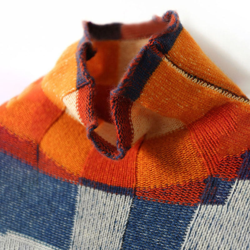 Colourful Check Knit Jumper