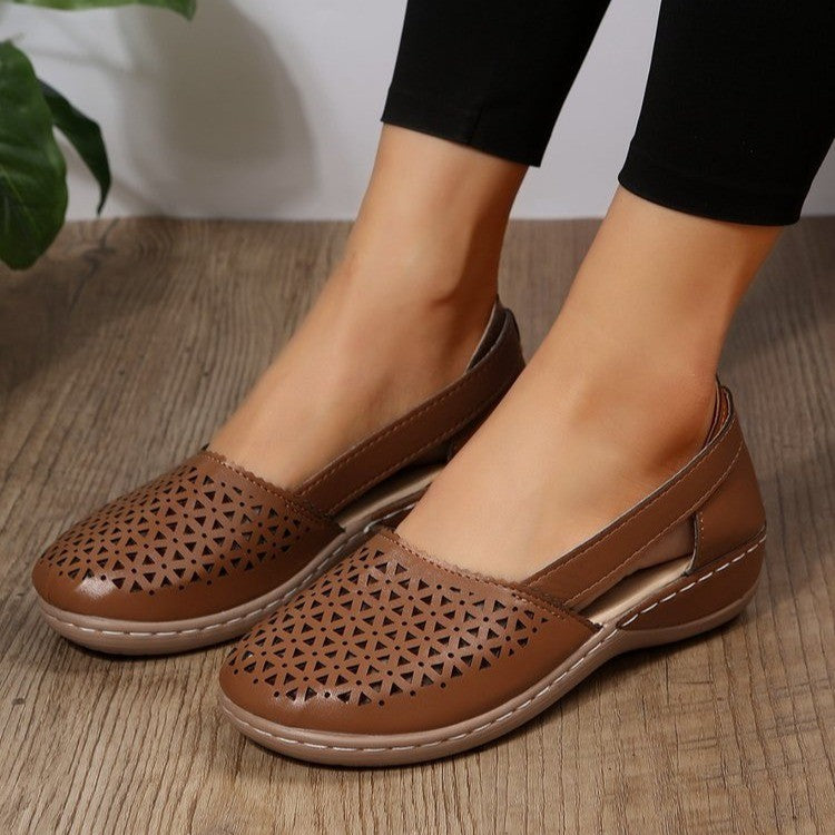 Women's Breathable Slip-On Sandals with Side Opening and Fashionable Design EB