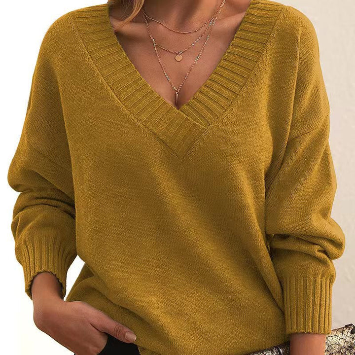 Casual Knitted Jumper in Solid Colour