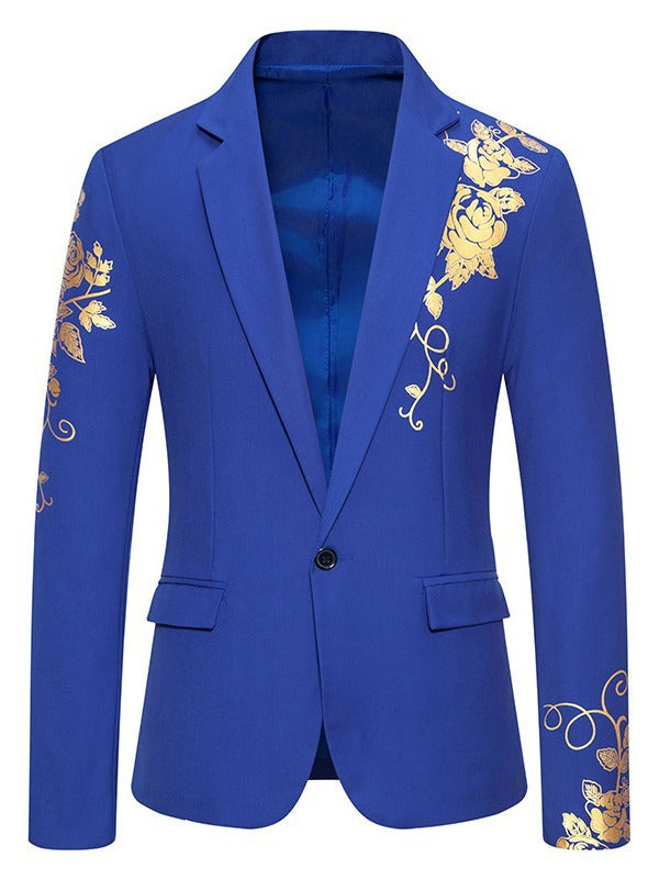 Men's Elegant Floral Design Blazer for Special Occasions