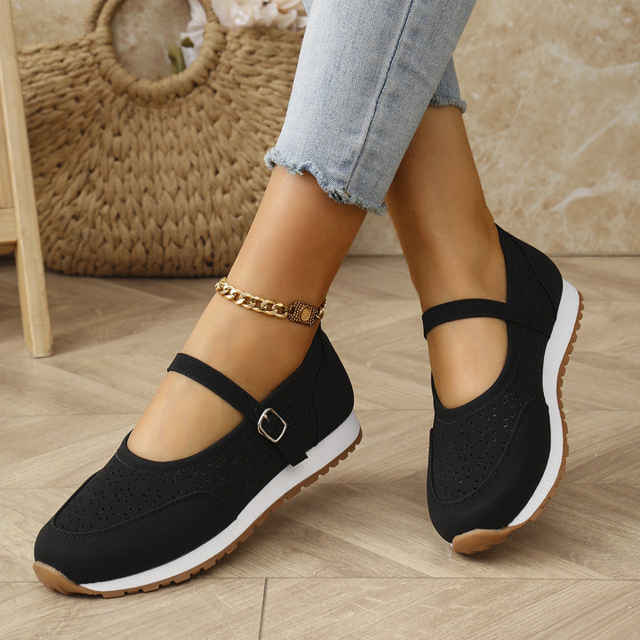 Women's Comfortable Slip-On Shoes with Perforated Inserts EB