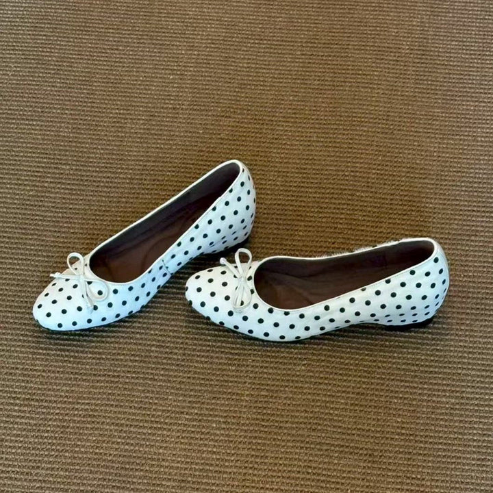 Women's Ballerinas with Classic Polka Dot Design and Flexible Comfort Insole EB