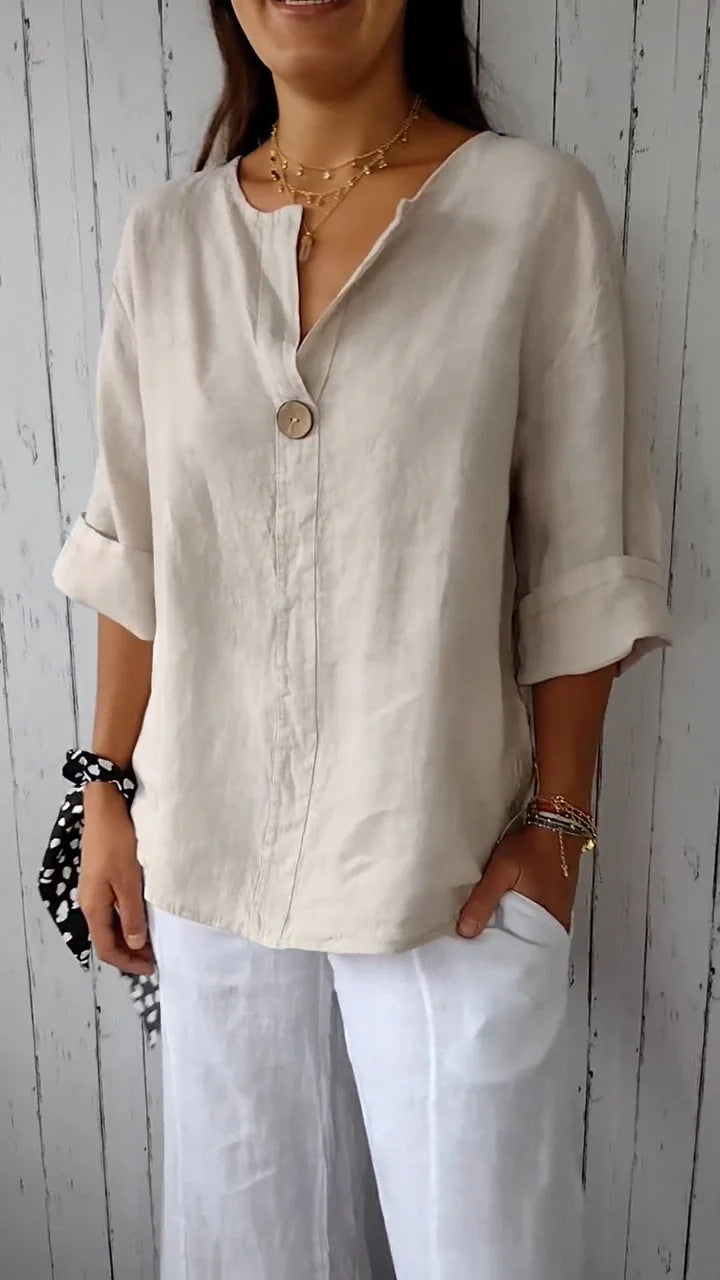 Women's Airy Button Blouse - Effortless Comfort for Casual Style