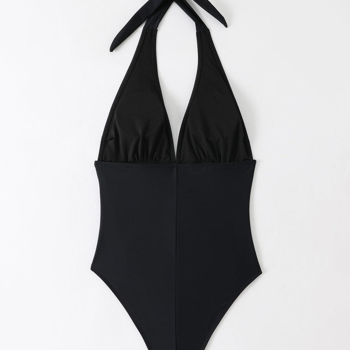 Damen Einteiliger Badeanzug mit modischem Bindeträger-Design EB