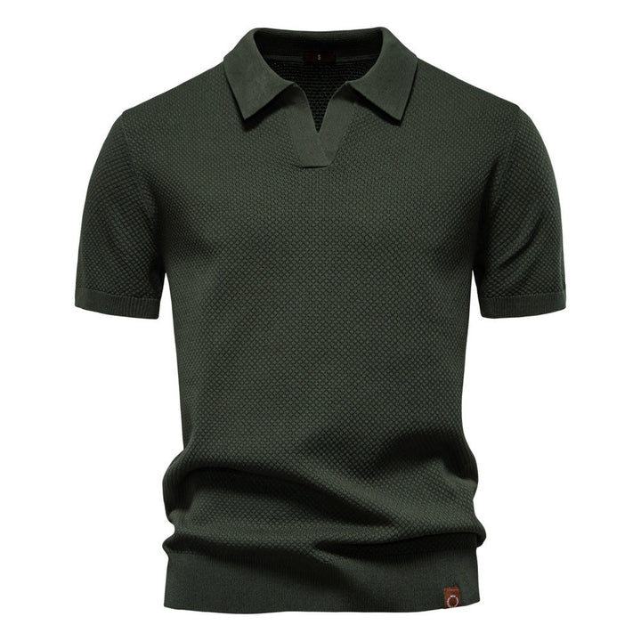 Men's Structured Polo with Modern Open Collar