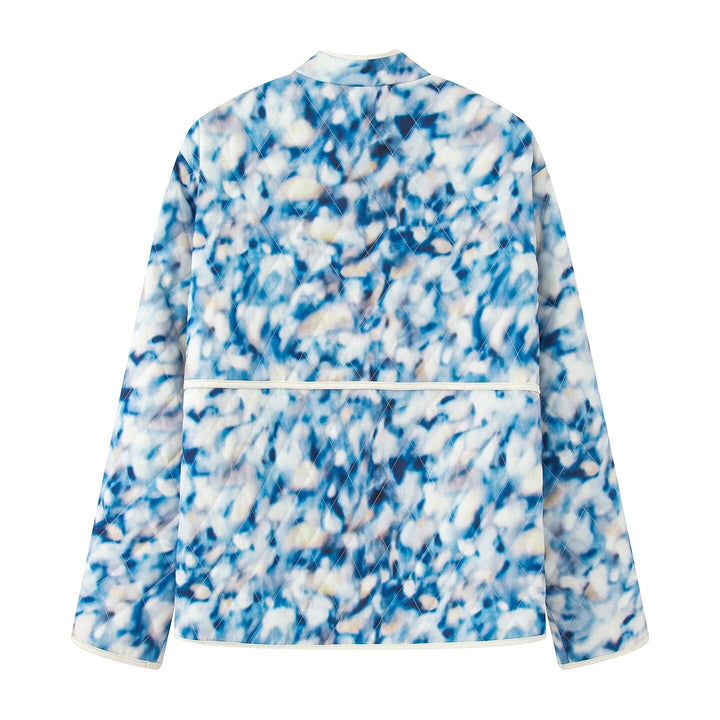 Women's Extraordinary Quilted Jacket with Floral Patterns and Practical Pockets EB