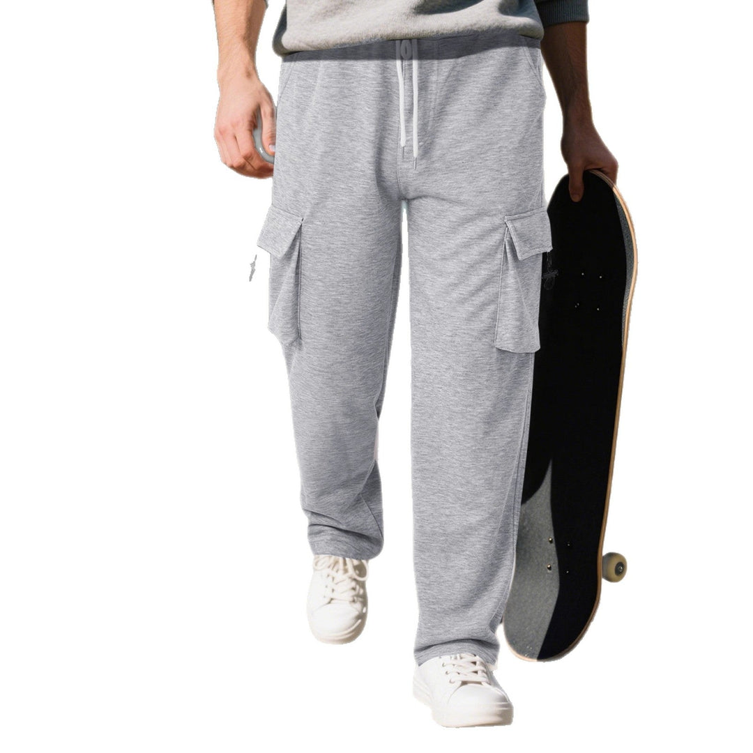 Men's Cargo Jogging Pants with Elastic Waistband and Side Pockets
