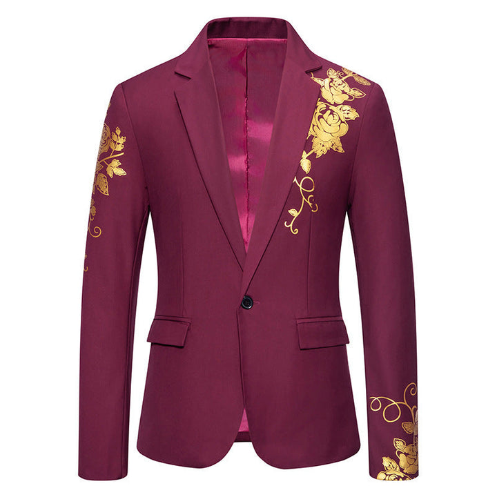 Men's Elegant Floral Design Blazer for Special Occasions