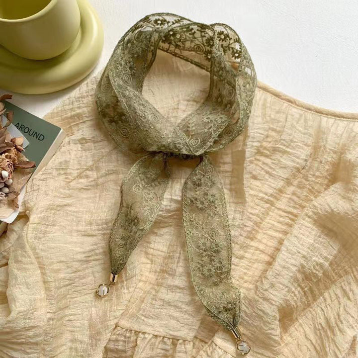 Elegant Embroidered Flower Scarf
