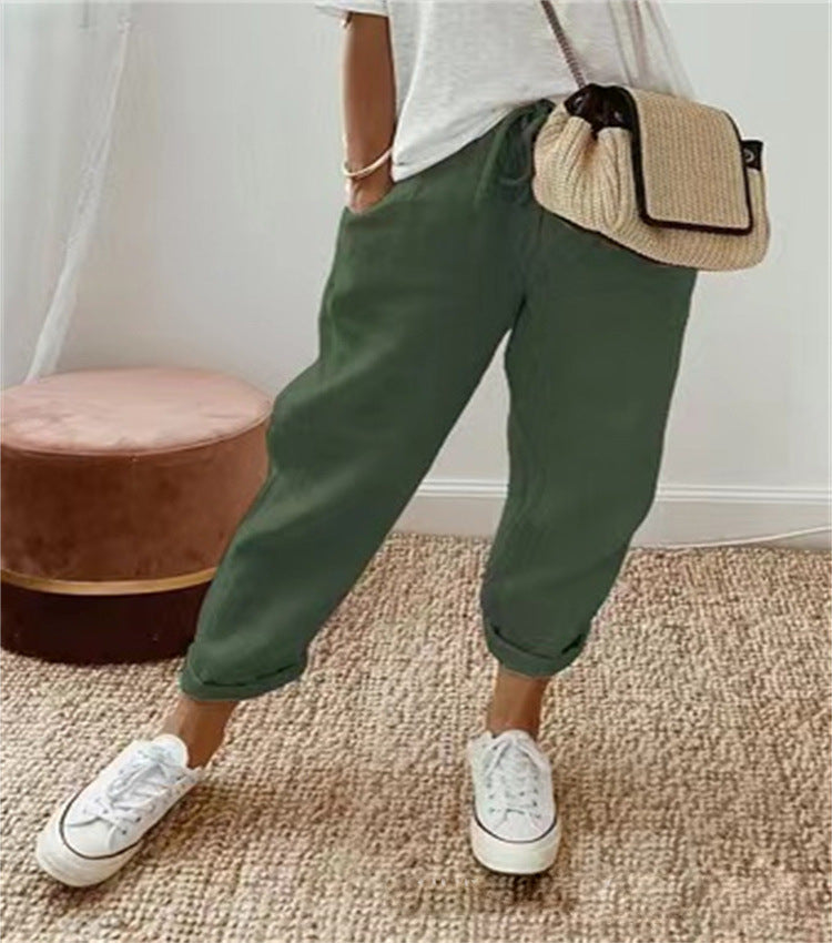 RELAXED LINEN PANTS FOR WOMEN