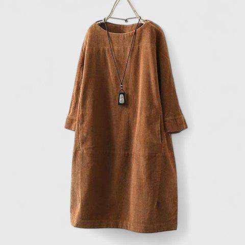 Lorra™ comfortable midi dress by Emma & Rose Cape Town, featuring a relaxed fit and elegant design, shown on a model.