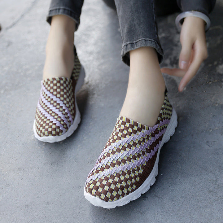 Women's Comfortable Slip-On Sneakers with Breathable Fiber Structure EB