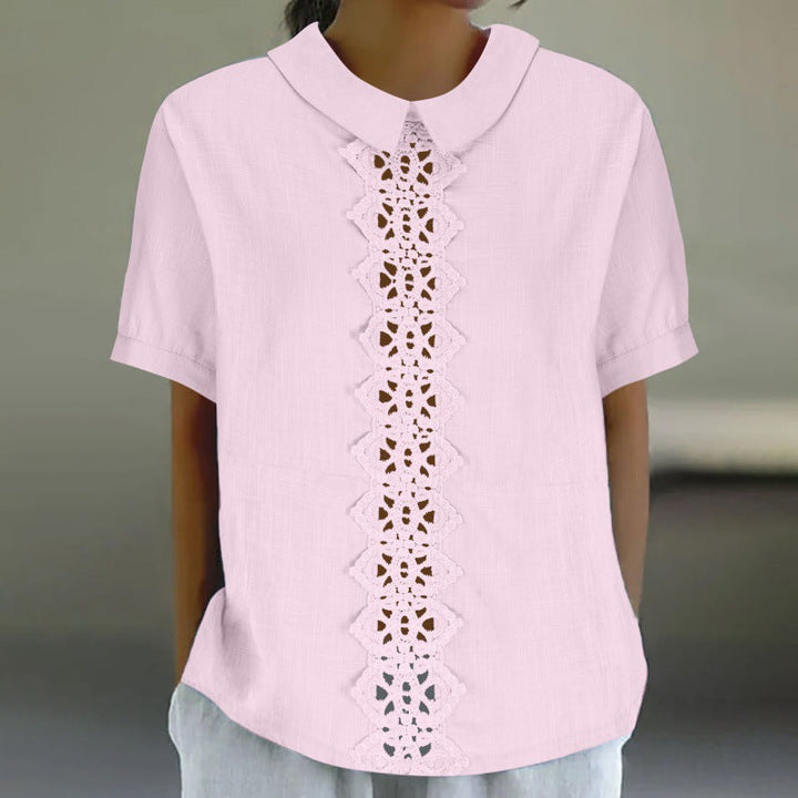 Women's Light Lace Panel Blouse - Effortless Style