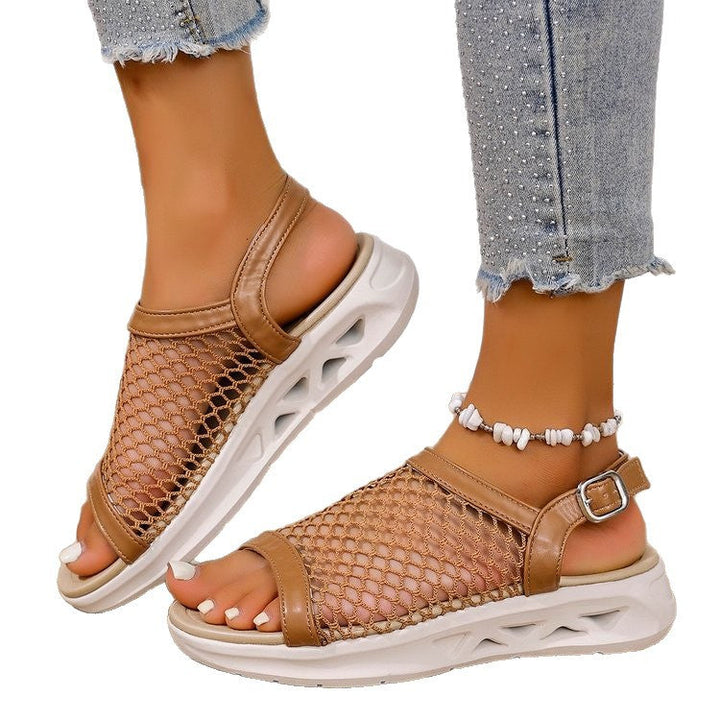 Women's Breathable Mesh Sandals with Adjustable Strap Design and Comfortable Footbed EB