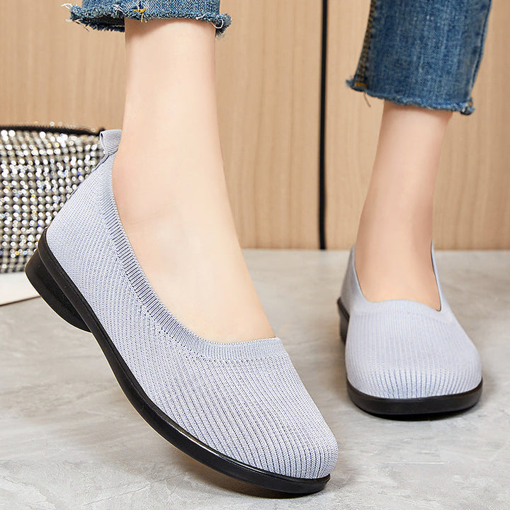 Ladies Comfortable Knit Ballerinas with Elastic Entry EB