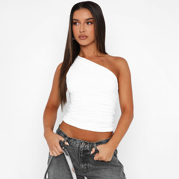 Luna - Asymmetrical Cropped Fitted Top: Chic for Parties