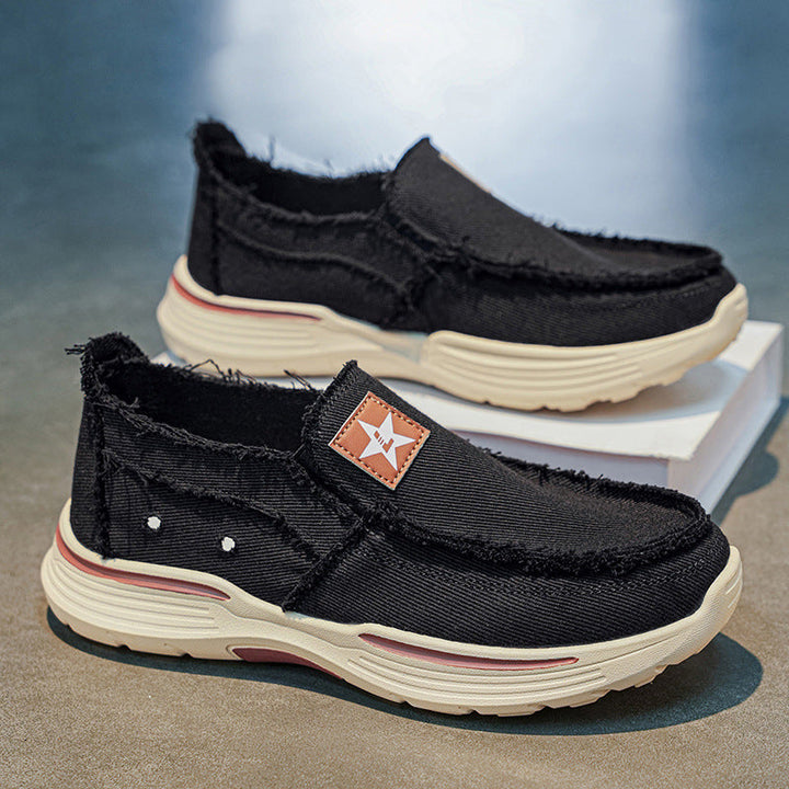 Women's Comfortable Slip-On Sneakers with Textured Surface and Flexible Sole Profile EB