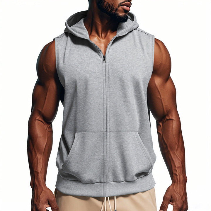 Men's Full-Zip Hooded Vest for Active Style & Comfort