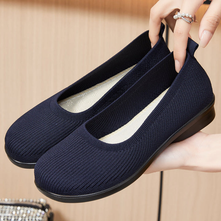 Ladies Comfortable Knit Ballerinas with Elastic Entry EB