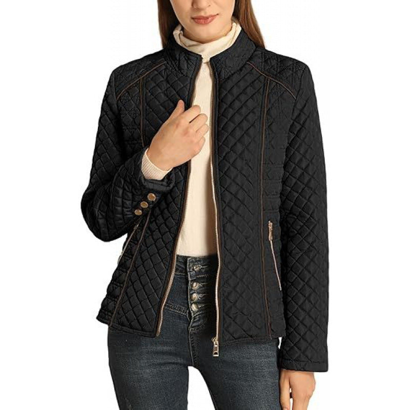 Women's Casual Quilted High-Collar Puffer Jacket