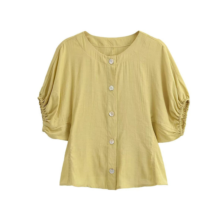 Women's Cotton Top with Balloon Sleeves EB
