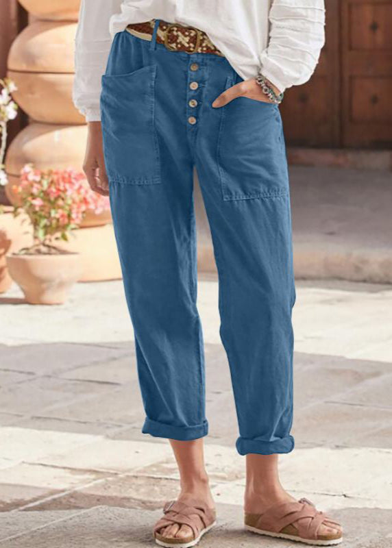 Marnie Ellison | Linen Look Trousers With Button Detail For Women