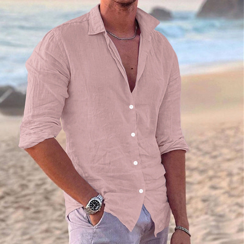 Men's Lightweight Casual Button-Down Shirt for Summer Style