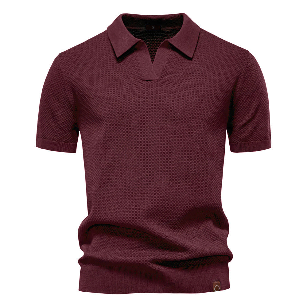 Men's Structured Polo with Modern Open Collar