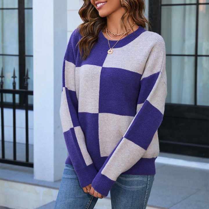 Casual Checkered Pullover