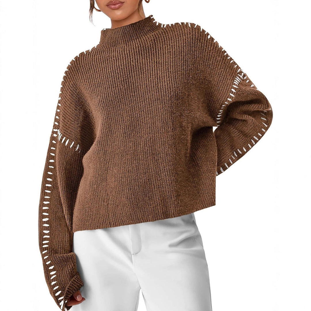 Short women's sweater with high collar - Modern and soft