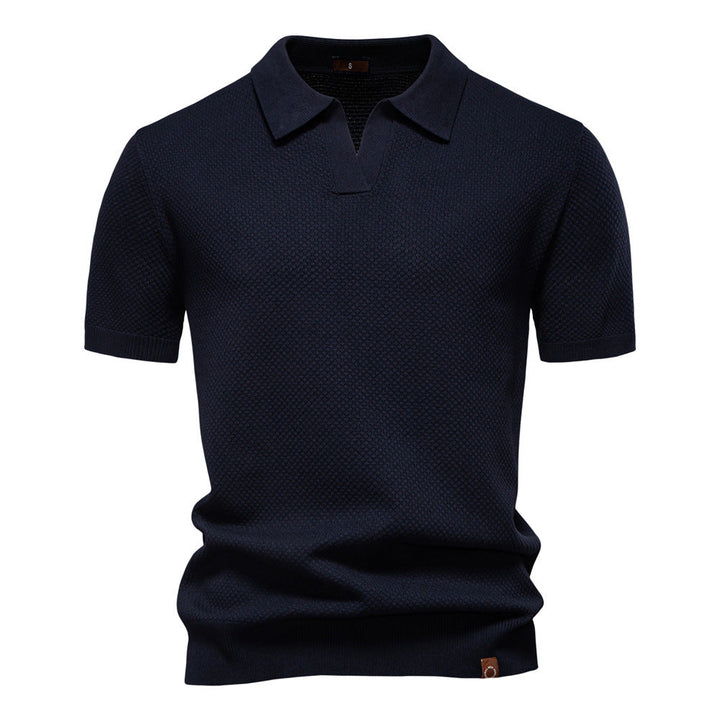 Men's Structured Polo with Modern Open Collar