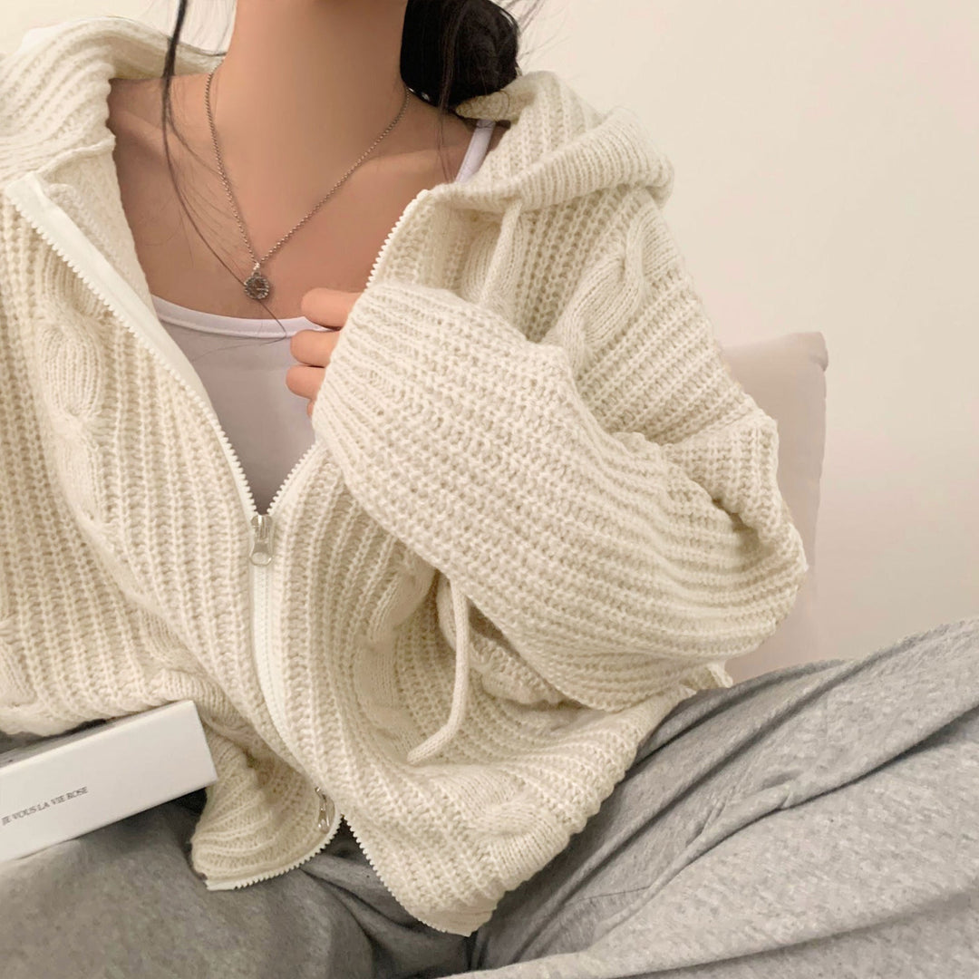 Women's Comfortable Hoodie Cardigan with Zipper EB