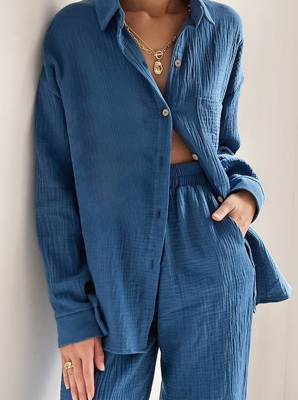 Chiara - Long Sleeve Crepe Pajama