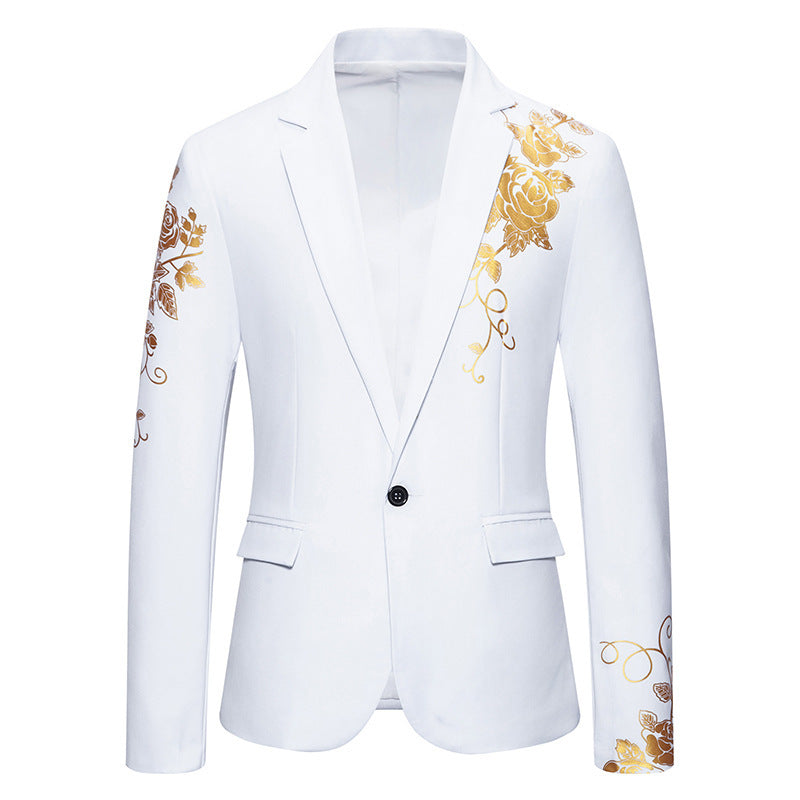 Men's Elegant Floral Design Blazer for Special Occasions