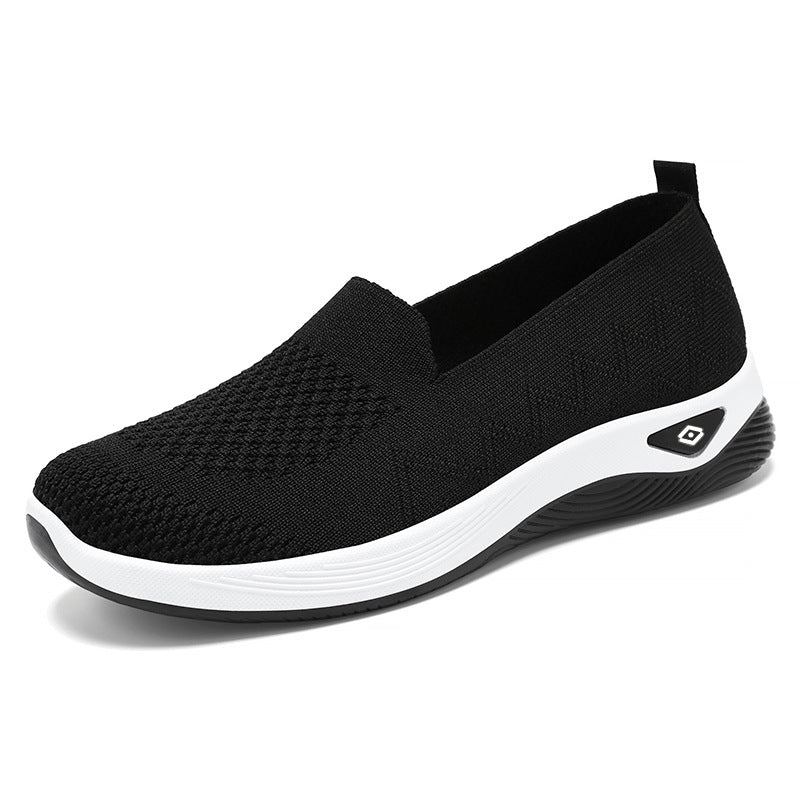 Ladies Comfortable Slip-On Sneakers with Breathable Upper Material EB
