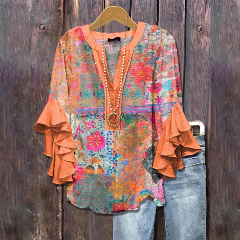 BLOUSE WITH RUFFLES FOR WOMEN