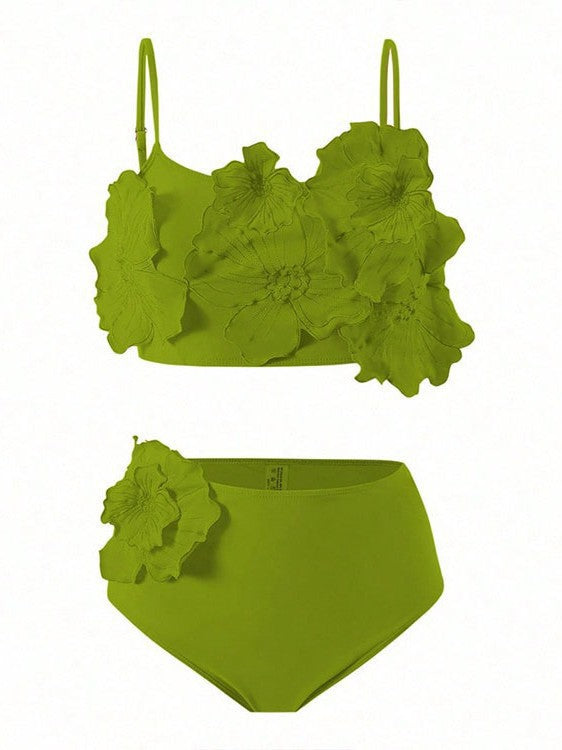 Women's Bikini Set with 3D Flower Applications EB